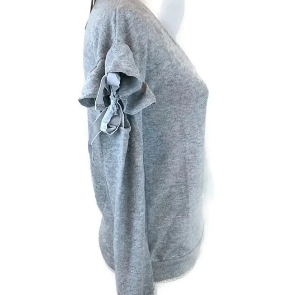 Crave Fame from Macy’s Gray Ruffle Tie Sleeve Sweater Size S - Picture 5 of 9
